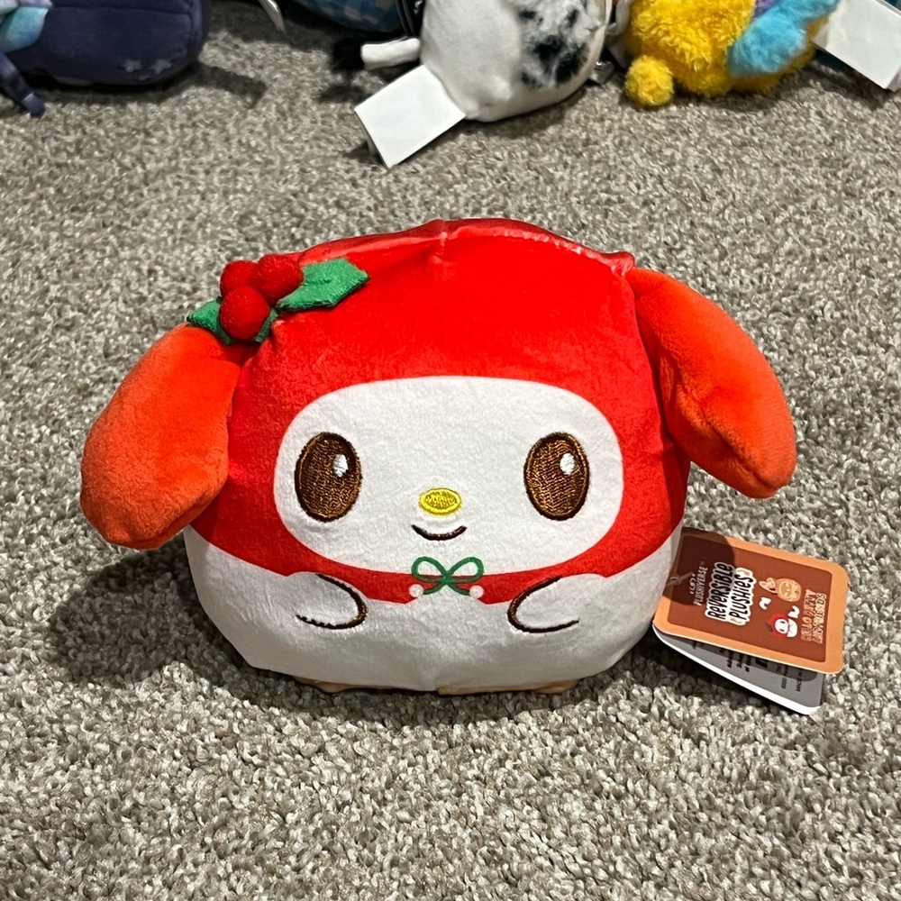 🇺🇸🐱 TeeTurtle Gingerbread My Melody Reversible Double Sided Sanrio Plush 5” BNWT